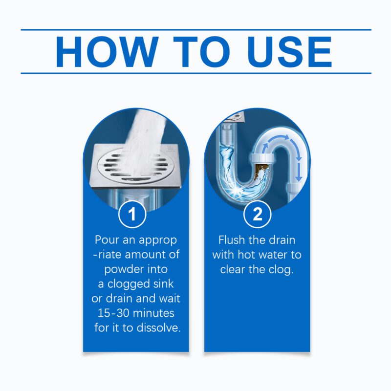 Bathroom Pipe Unblocking Powder - Quick-Dissolving, Safe Drain Cleaner for Household Clogs - Image 6
