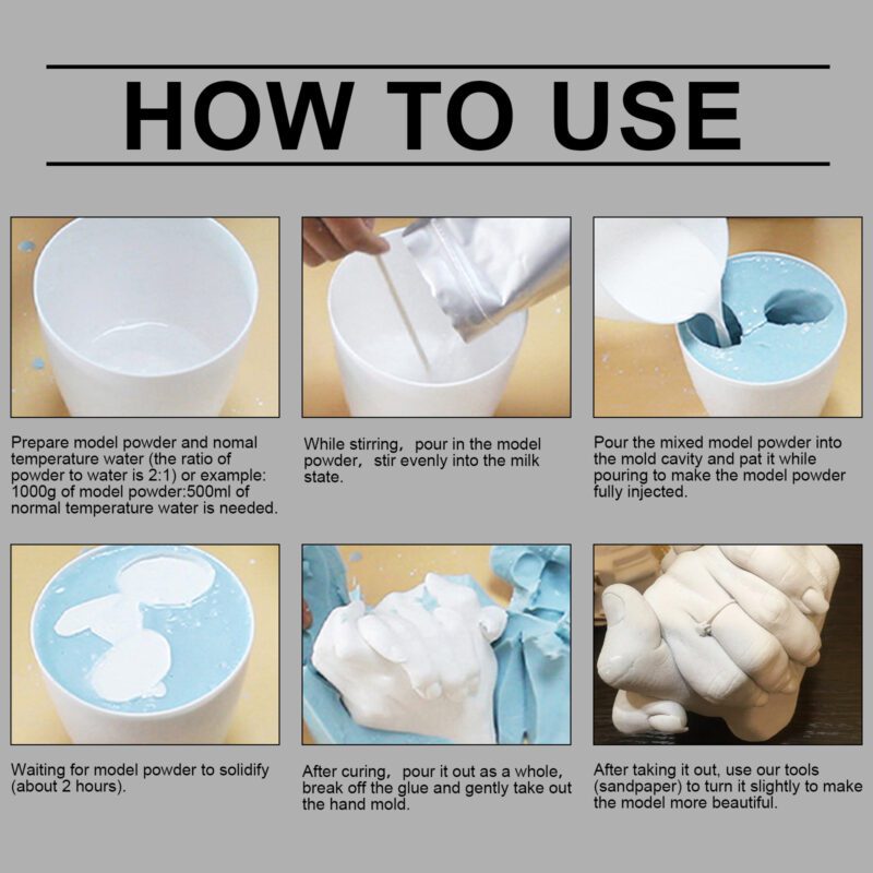 DIY Hand Model Powder Set: Household Craft Kit for Lifelike 3D Keepsakes - Image 6