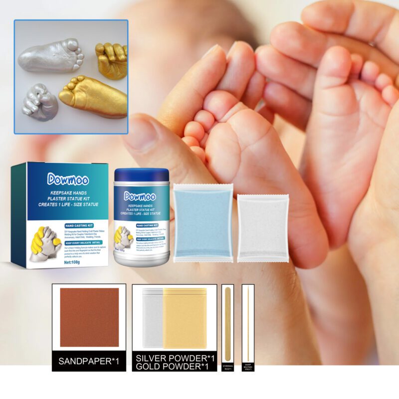Dowmoon DIY Plaster Mold Kit: Household Craft, Long-Lasting Baby Souvenir, Safe Surfaces - Image 2
