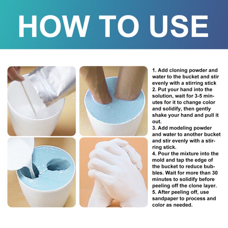 Dowmoon DIY Plaster Mold Kit: Household Craft, Long-Lasting Baby Souvenir, Safe Surfaces - Image 5