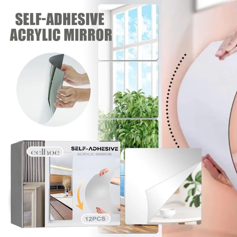 Fall-Proof Self-Adhesive Wall Mirror – Household Decor, Easy Install, Multi-Purpose - Image 2