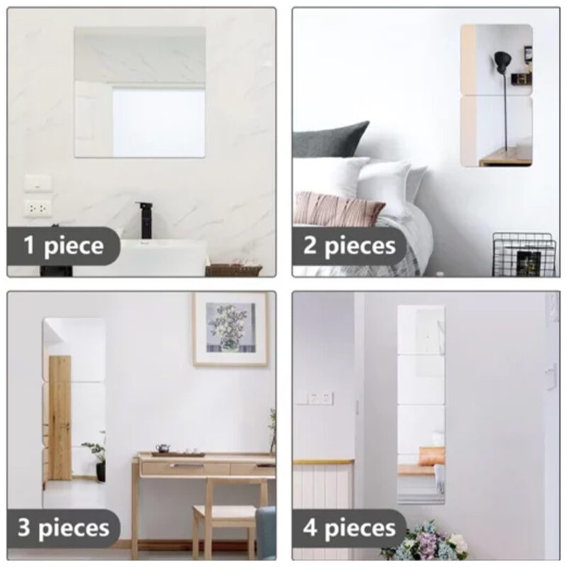 Fall-Proof Self-Adhesive Wall Mirror – Household Decor, Easy Install, Multi-Purpose - Image 4