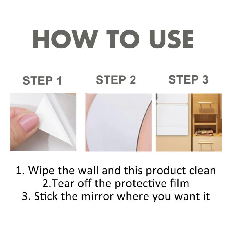 Fall-Proof Self-Adhesive Wall Mirror – Household Decor, Easy Install, Multi-Purpose - Image 5