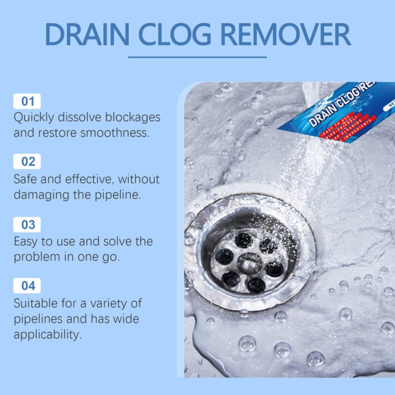 Fast-Acting Drain Cleaner Powder | Kitchen & Bathroom Pipe Unclogger, Safe & Fragrant - Image 4