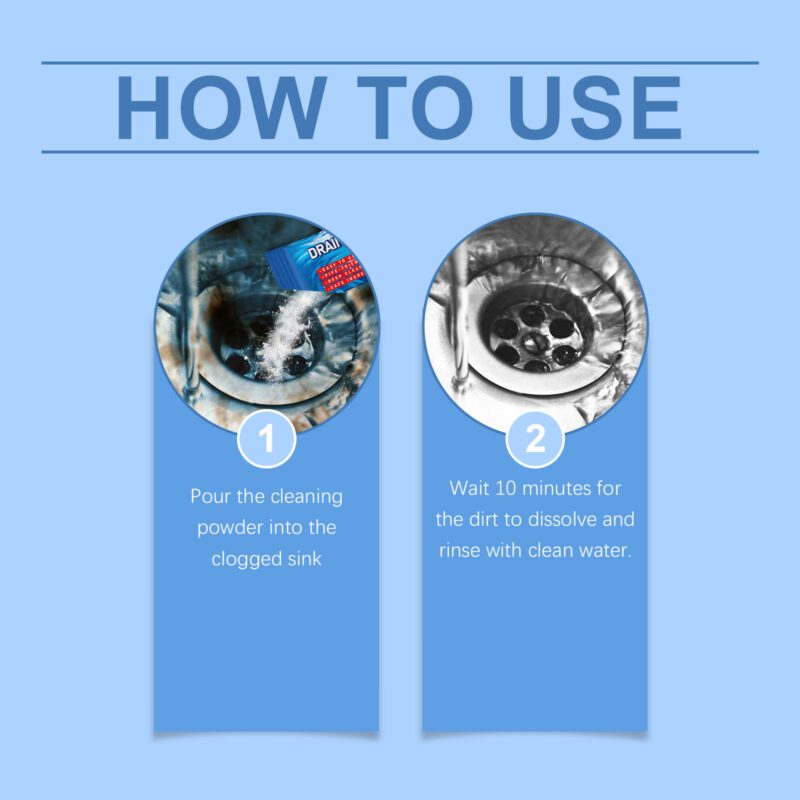 Fast-Acting Drain Cleaner Powder | Kitchen & Bathroom Pipe Unclogger, Safe & Fragrant - Image 6