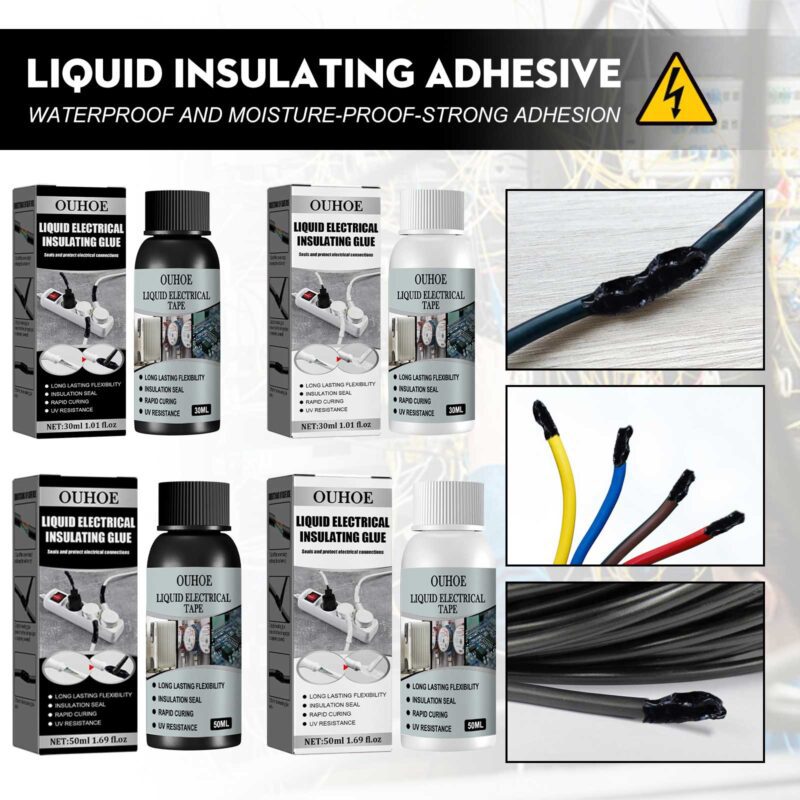 Household Electrical Insulating Adhesive: Long-Lasting, Surface-Safe Wire Repair Glue (50ml Black) - Image 2