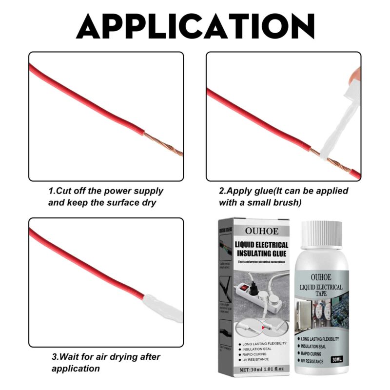 Household Electrical Insulating Adhesive: Long-Lasting, Surface-Safe Wire Repair Glue (50ml Black) - Image 5