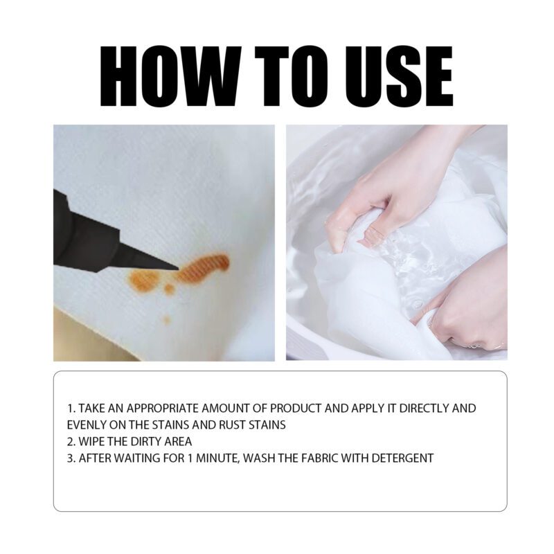 Household Fabric Stain Remover: Multi-Purpose Rust, Yellow Edge Cleaner, Color Safe - Image 6