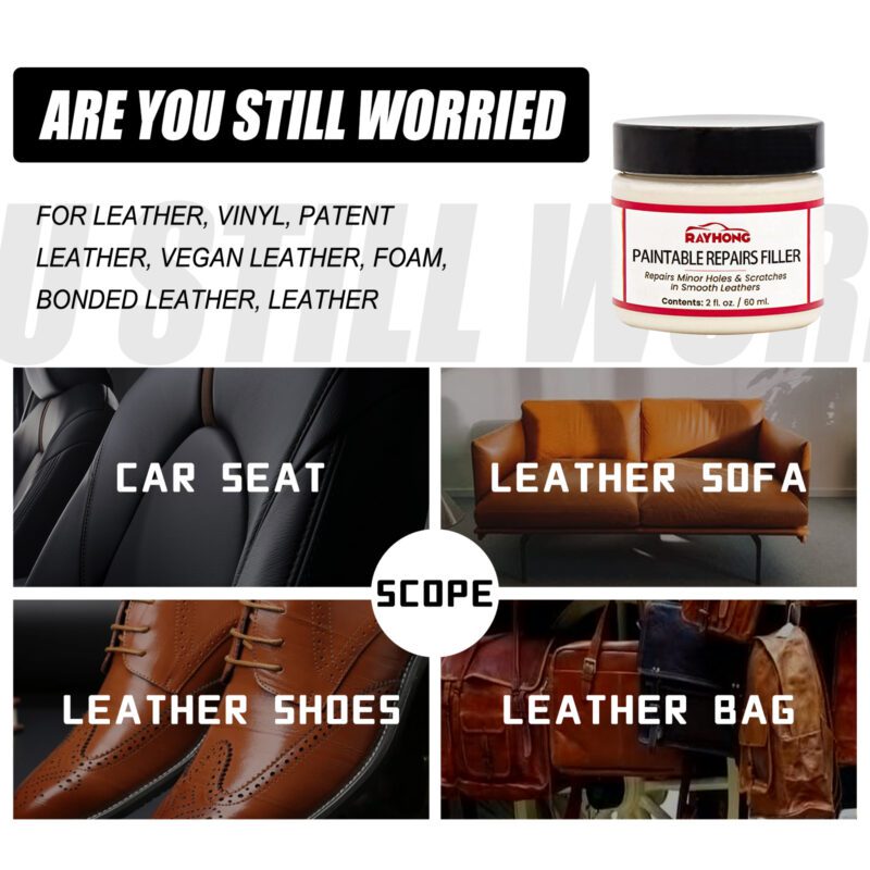 Household Leather Repair Cream: Multi-Purpose Scratch & Hole Filler, Surface-Safe - Image 3