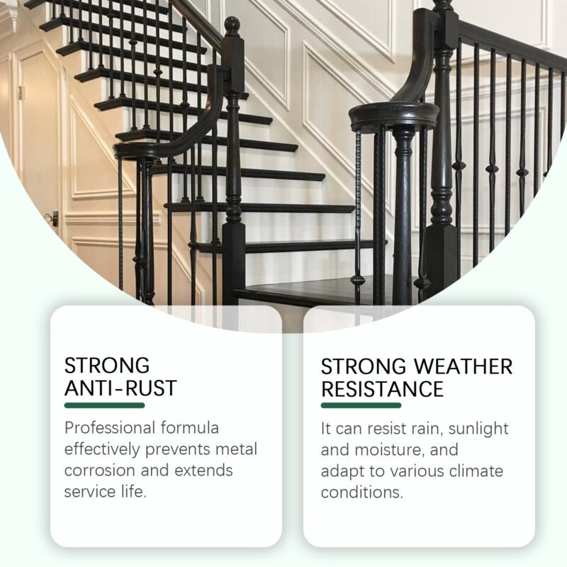 Household Rust Conversion Paint: Long-Lasting, Surface-Safe Metal Coating for Furniture & Railings - Image 3