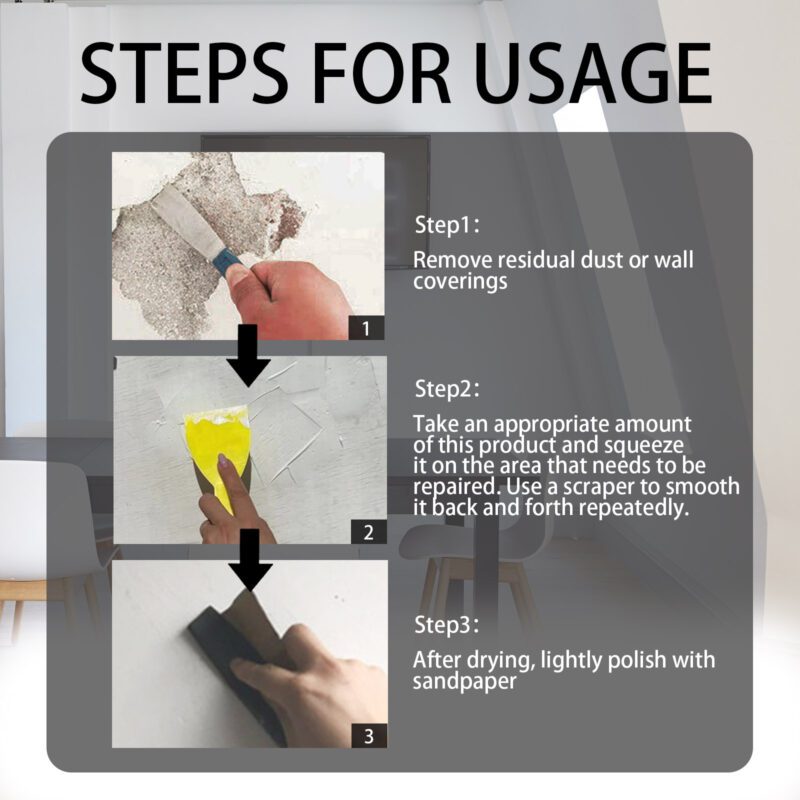 Household Wall Repair Paste: Mildew Stain Cover, Crack Filler - Long-Lasting, Surface-Safe - Image 6