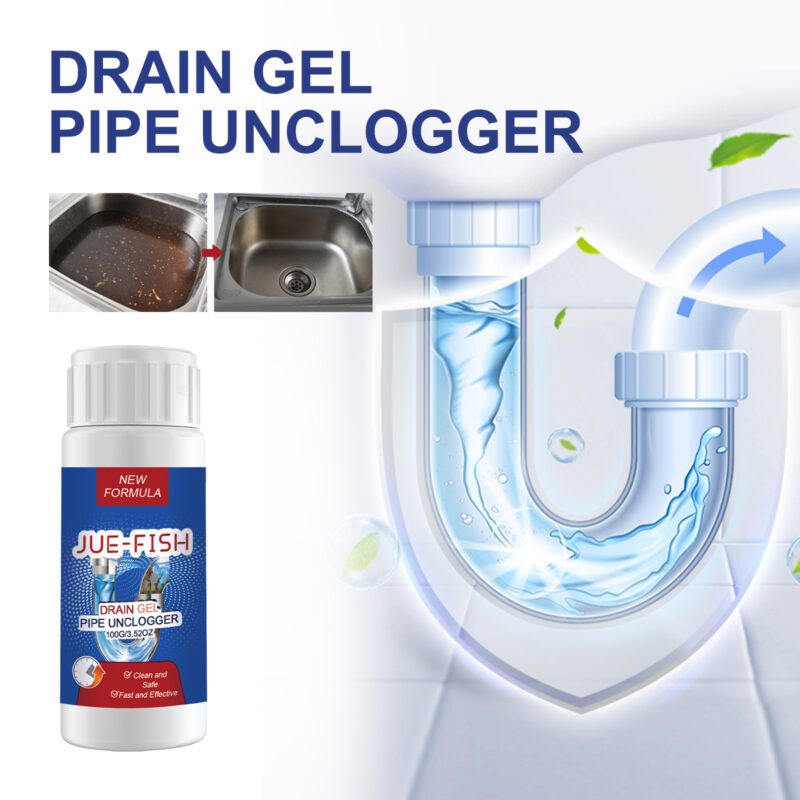 JUE-FISH Drain Gel Unclogger: Kitchen & Bathroom Drain Cleaner, Odor Eliminate, Clog Prevention - Image 2
