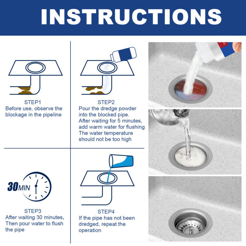 JUE-FISH Drain Gel Unclogger: Kitchen & Bathroom Drain Cleaner, Odor Eliminate, Clog Prevention - Image 6