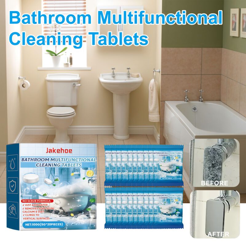 Jakehoe Bathroom Cleaning Tablets – Multifunctional, Surface-Safe, Long-Lasting Household Cleaner - Image 2