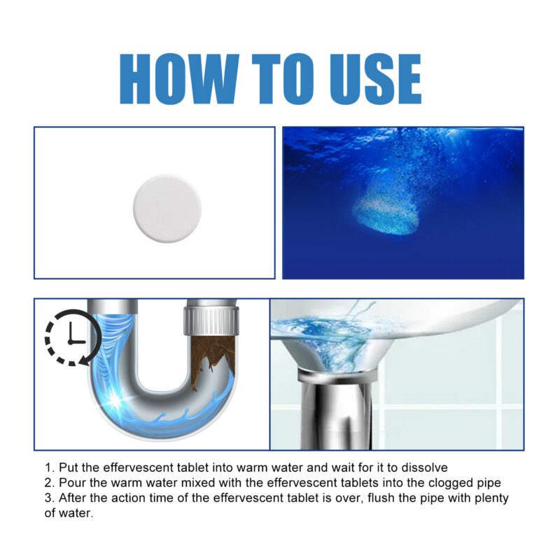 Jakehoe Drain Clog Remover - Multi-Purpose Toilet & Sink Unclogger, Safe Surface Tablets - Image 6