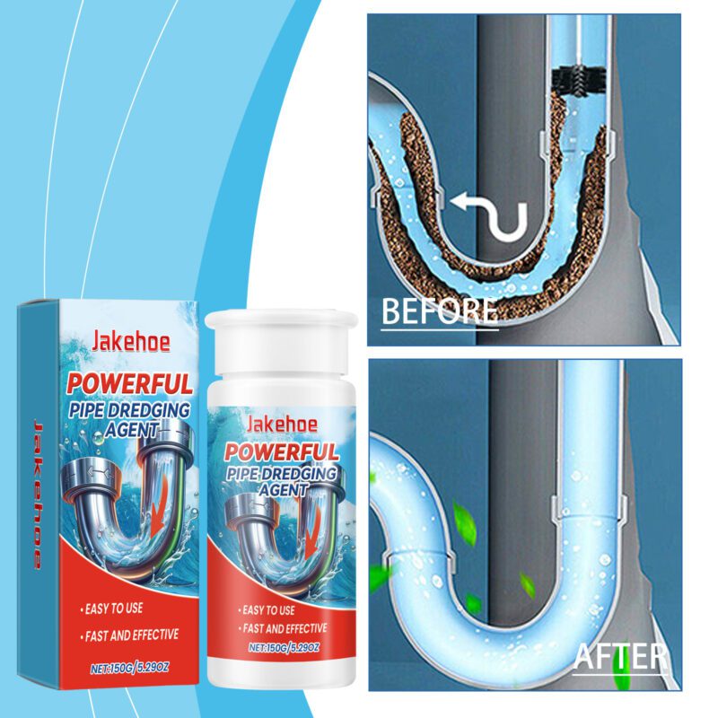 Jakehoe Household Drain Cleaner: Kitchen/Toilet Pipe Unclogger, Safe Effective Formula - Image 2