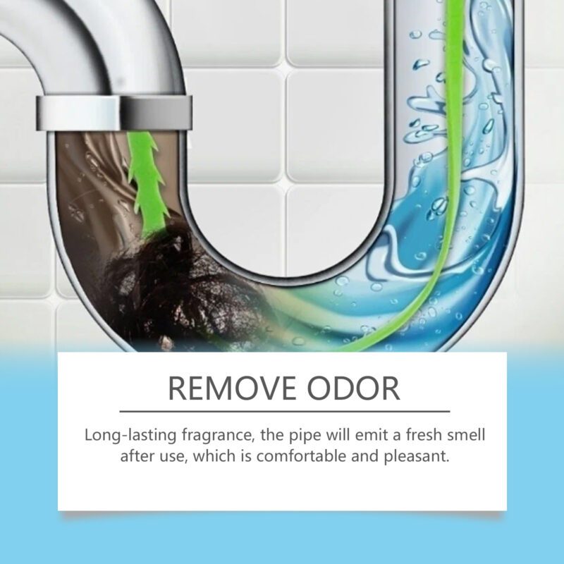 Jakehoe Household Drain Cleaner: Kitchen/Toilet Pipe Unclogger, Safe Effective Formula - Image 4