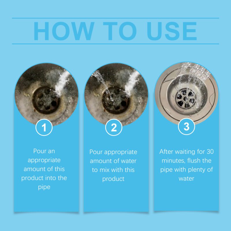 Jakehoe Household Drain Cleaner: Kitchen/Toilet Pipe Unclogger, Safe Effective Formula - Image 6