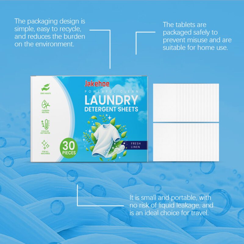 Jakehoe Laundry Detergent Sheets: Gentle, Multi-Purpose Household Laundry Cleaner (Long-Lasting) - Image 3