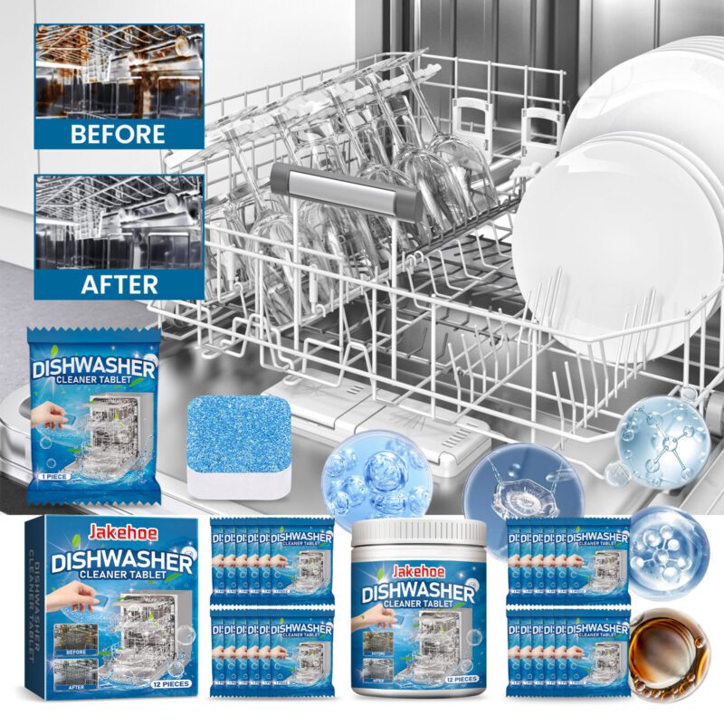 Jakehoe Long-Lasting Dishwasher Cleaner Tablets: Kitchen Degreasing, Effervescent (Bucket) - Image 2