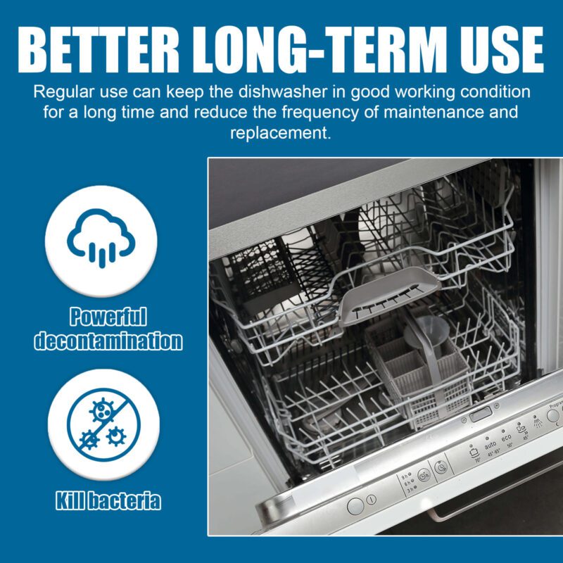 Jakehoe Long-Lasting Dishwasher Cleaner Tablets: Kitchen Degreasing, Effervescent (Bucket) - Image 3