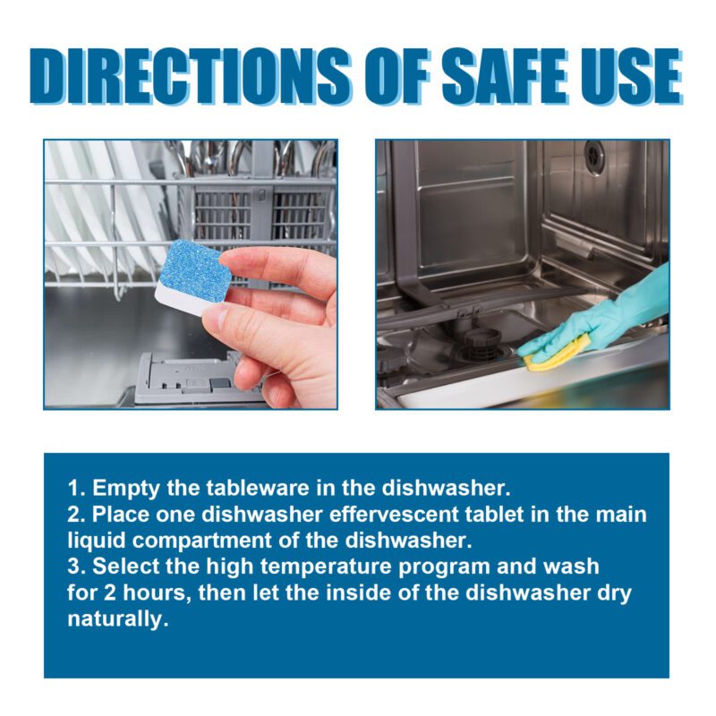 Jakehoe Long-Lasting Dishwasher Cleaner Tablets: Kitchen Degreasing, Effervescent (Bucket) - Image 6
