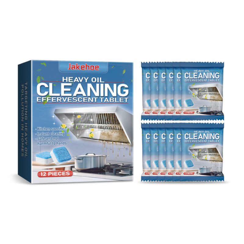 Jakehoe Multi-Purpose Kitchen Cleaning Effervescent Tablets | Grease Remover, Surface-Safe (Box Set)