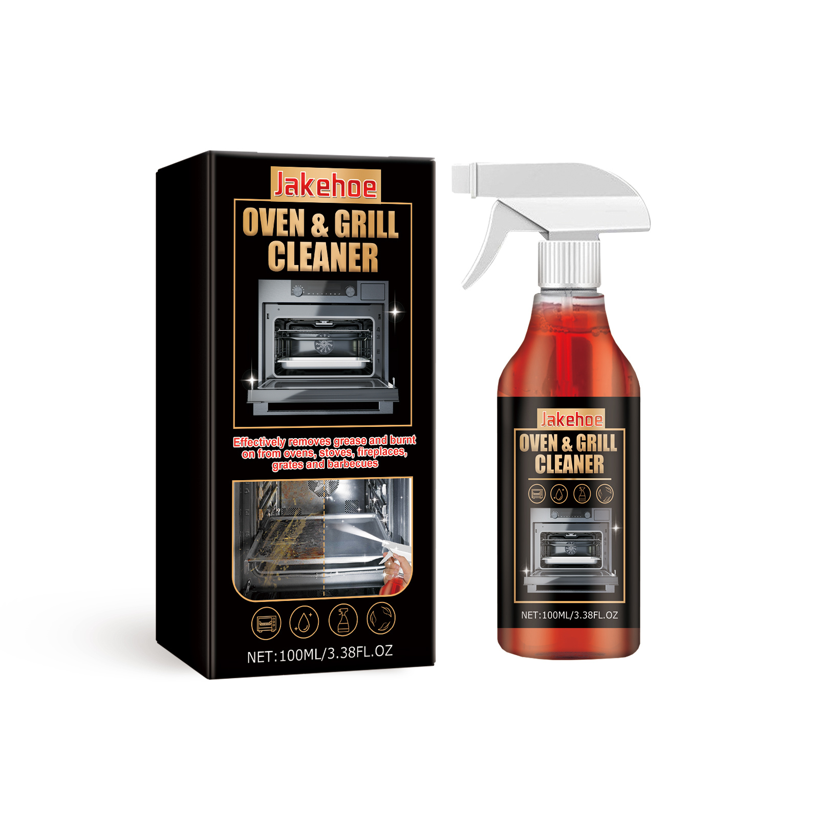 Jakehoe Multi-Purpose Oven & Grill Cleaner – Long-Lasting, Surface-Safe