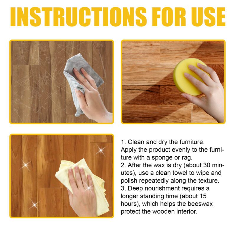 Jakehoe Natural Beeswax Polish – Wood Floor & Furniture Care, Long-Lasting Shine - Image 5