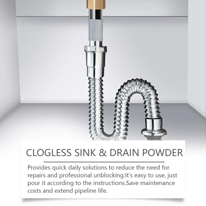 Jakehoe Pipe Unclogging Powder: Multi-Purpose Household Drain Cleaner, Grease Dissolver, Odor Removal - Image 3