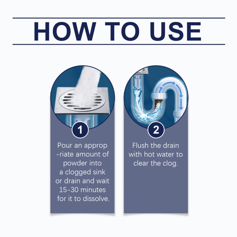 Jakehoe Pipe Unclogging Powder: Multi-Purpose Household Drain Cleaner, Grease Dissolver, Odor Removal - Image 6