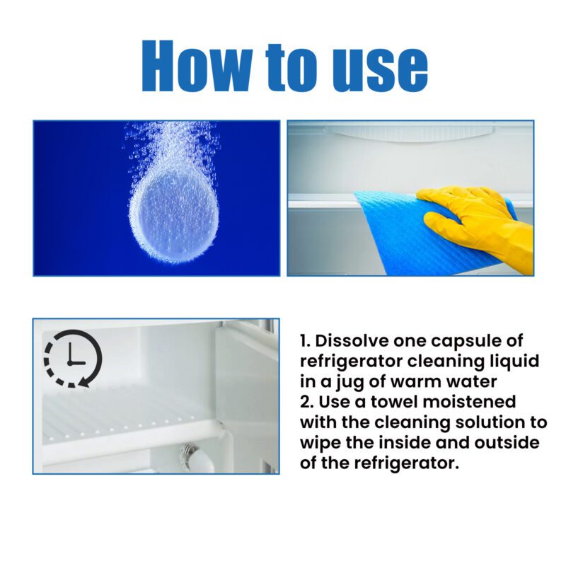 Jakehoe Refrigerator Cleaning Tablets | Deep Clean, Odor Removal, Effervescent Household Cleaner - Image 6