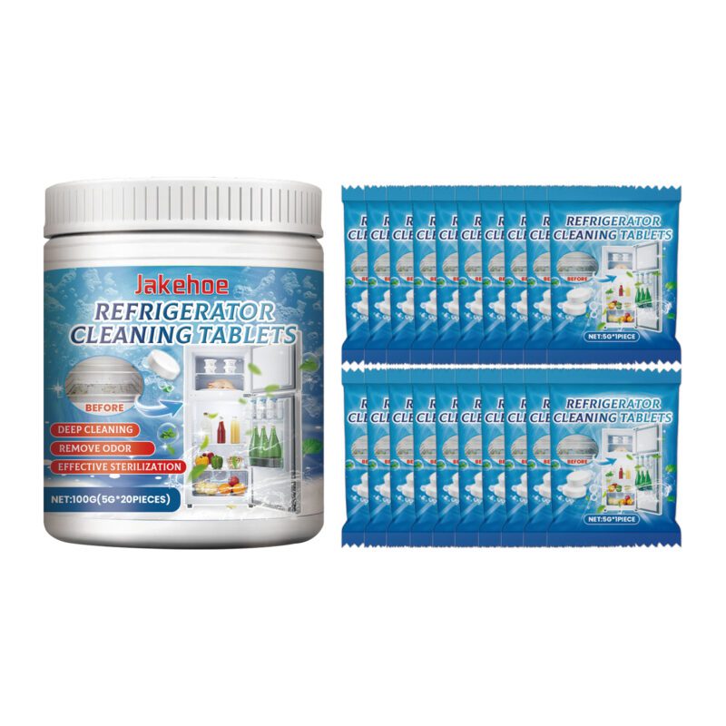 Jakehoe Refrigerator Cleaning Tablets | Deep Clean, Odor Removal, Effervescent Household Cleaner