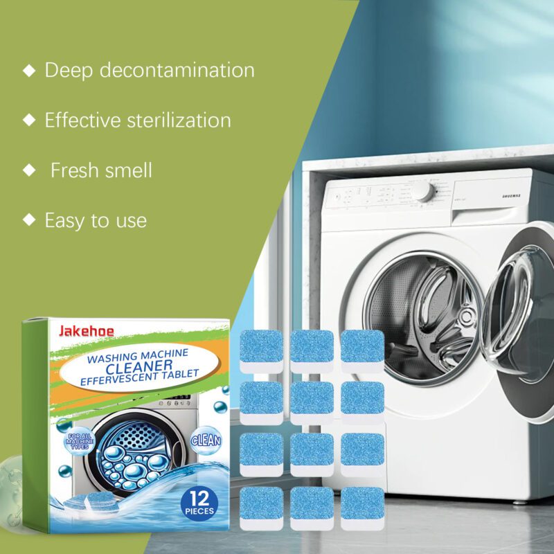 Jakehoe Washing Machine Cleaner Sheets - Multi-Purpose, Long-Lasting Drum Care with Odor Elimination - Image 3