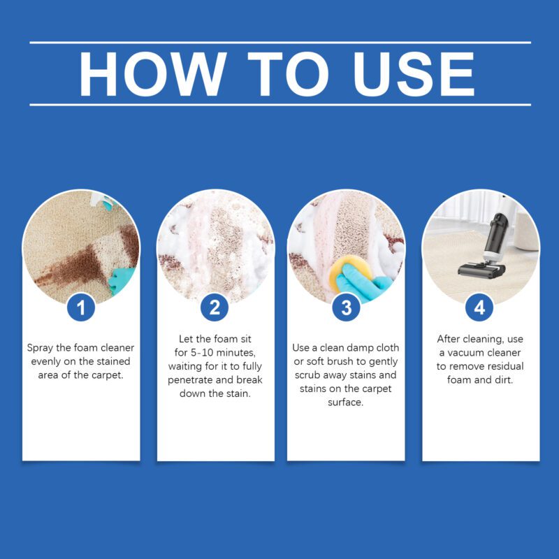 Jaysuing Carpet Foam Cleaner: Multi-Purpose Stain Remover, Safe for Fabrics - Image 6