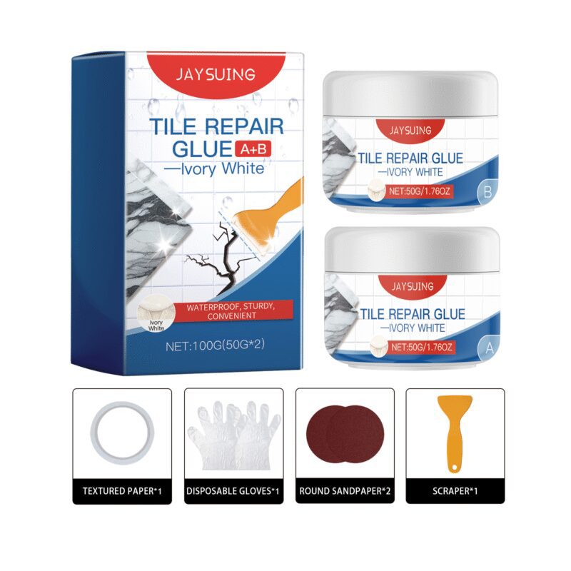 Jaysuing Ivory White Tile Repair Adhesive: Waterproof, Long-Lasting Gap Fix for Bathrooms & Living Rooms