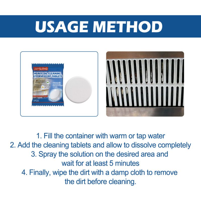 Jaysuing Kitchen Cleaning Tablets (Box Set): Multi-Purpose Heavy Oil Effervescent Stain Remover - Image 5