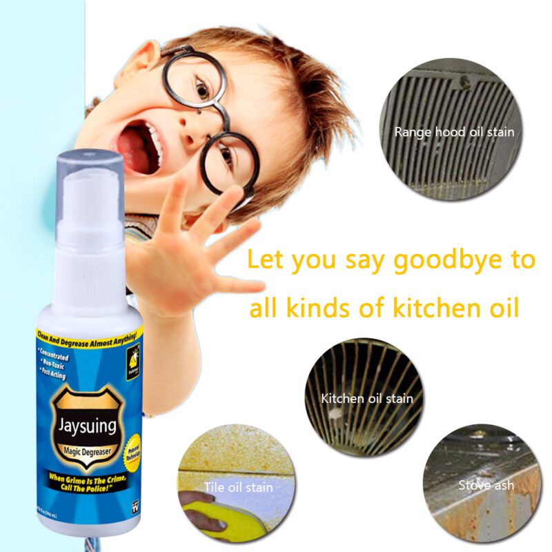 Jaysuing Kitchen Oil Stain Remover | Multi-Purpose, Safe Surface Household Cleaner (30ml) - Image 3