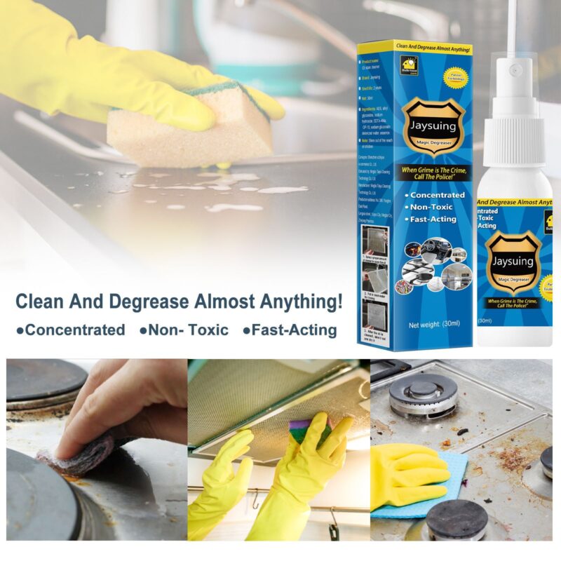 Jaysuing Kitchen Oil Stain Remover | Multi-Purpose, Safe Surface Household Cleaner (30ml) - Image 4