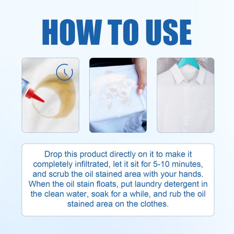 Jaysuing Laundry Stain Remover: Multi-Purpose, Fabric-Safe, Oil/Blood/Perspiration Stain Remover - Image 5