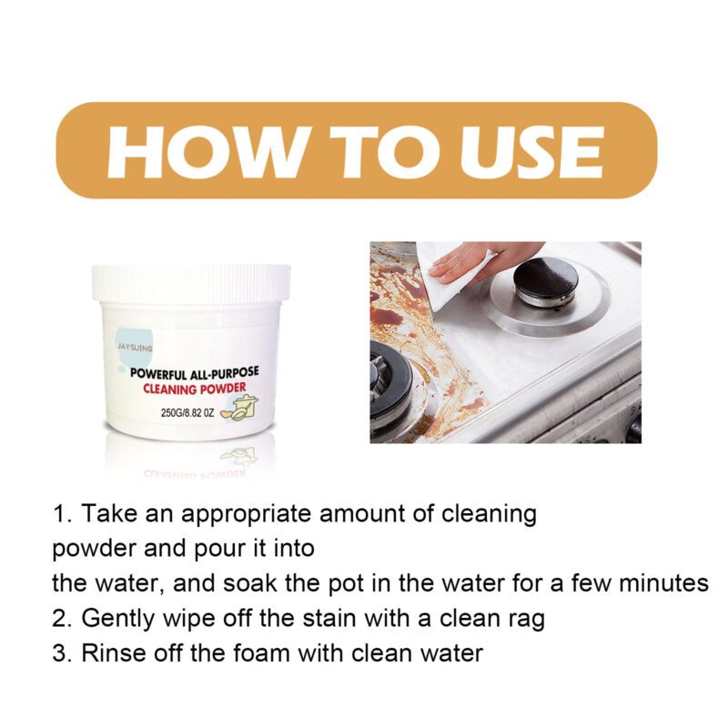 Jaysuing Multi-Purpose Cleaning Powder: Kitchen Rust & Oil Stain Remover, Long-Lasting - Image 6