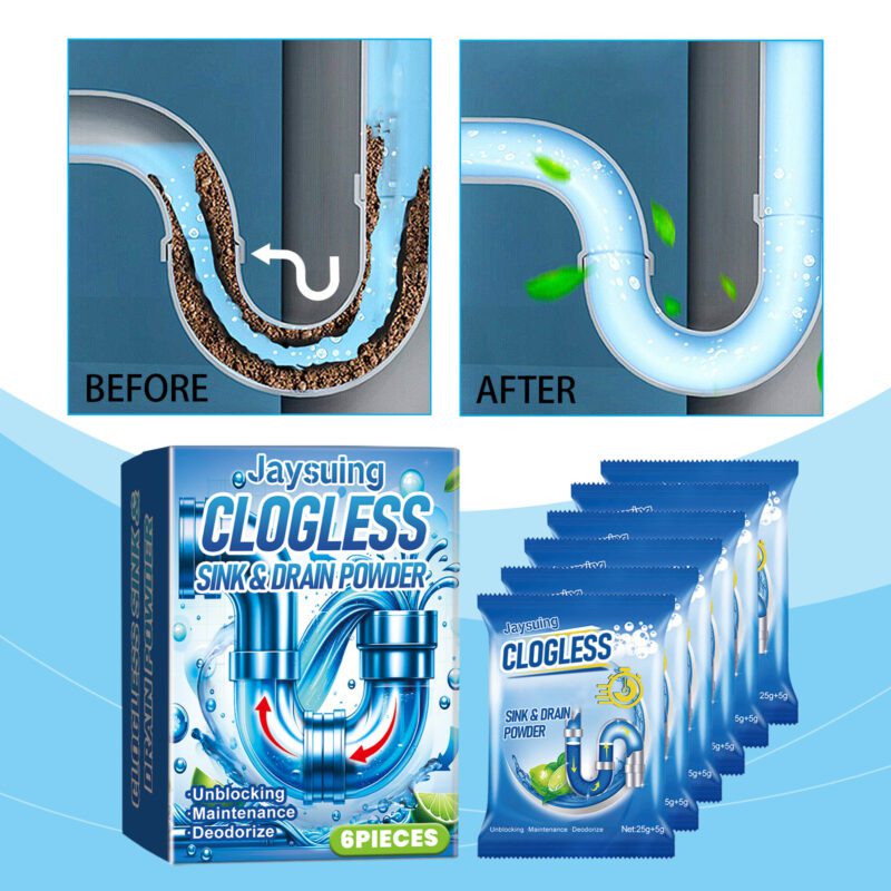 Jaysuing Multi-Purpose Drain Cleaner Powder - Kitchen/Bath Grease Dissolver, Surface-Safe - Image 2