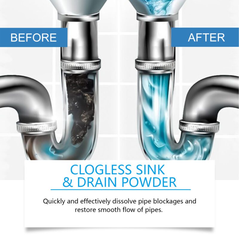 Jaysuing Multi-Purpose Drain Cleaner Powder - Kitchen/Bath Grease Dissolver, Surface-Safe - Image 4