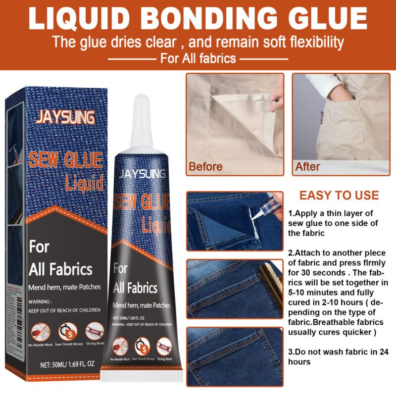 Jaysuing Multi-Purpose Fabric Glue - Furniture Upholstery Repair, Safe Long-Lasting Adhesive - Image 6