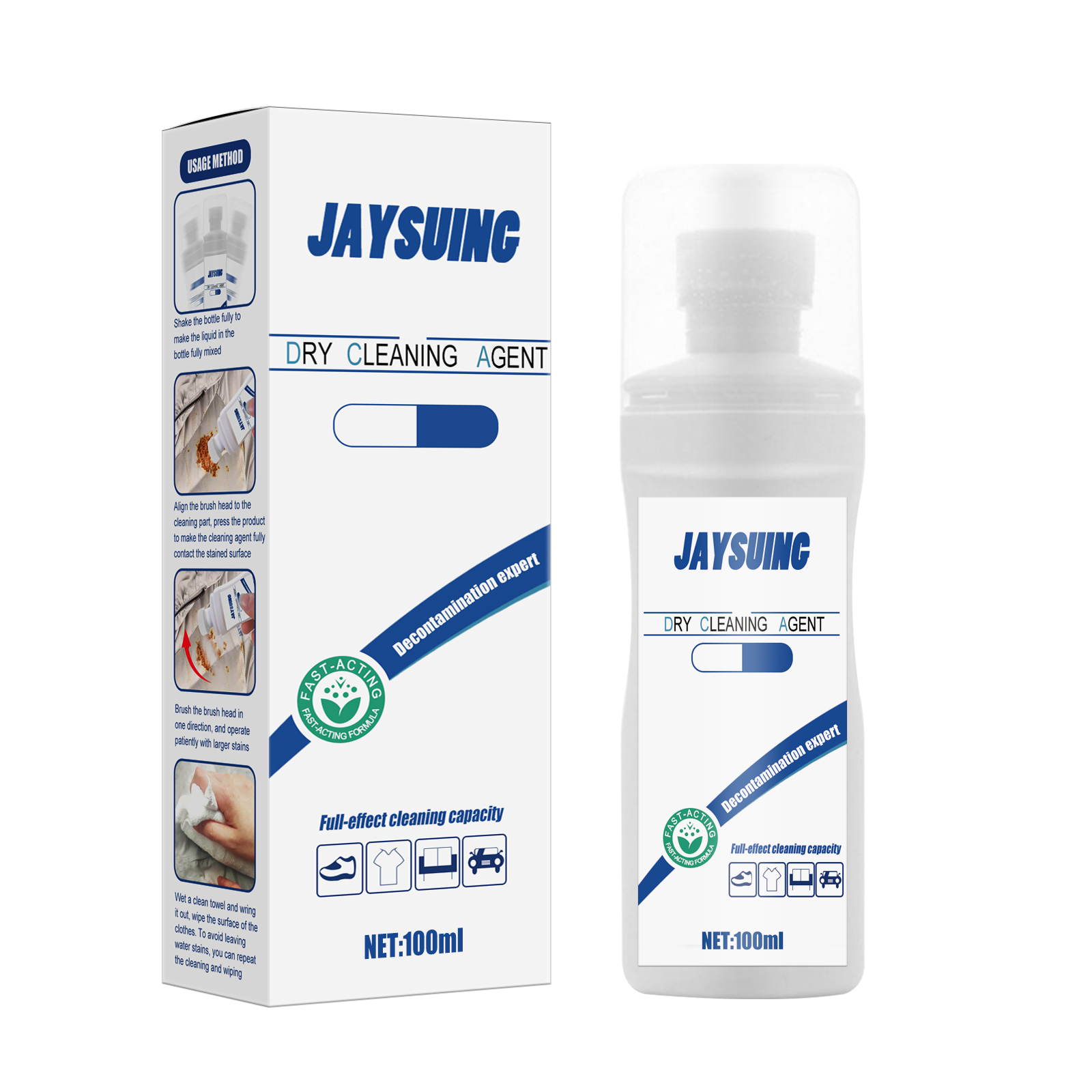 Jaysuing Multi-Purpose Household Cleaner – Stain Remover, Safe for Fabrics, Long-Lasting