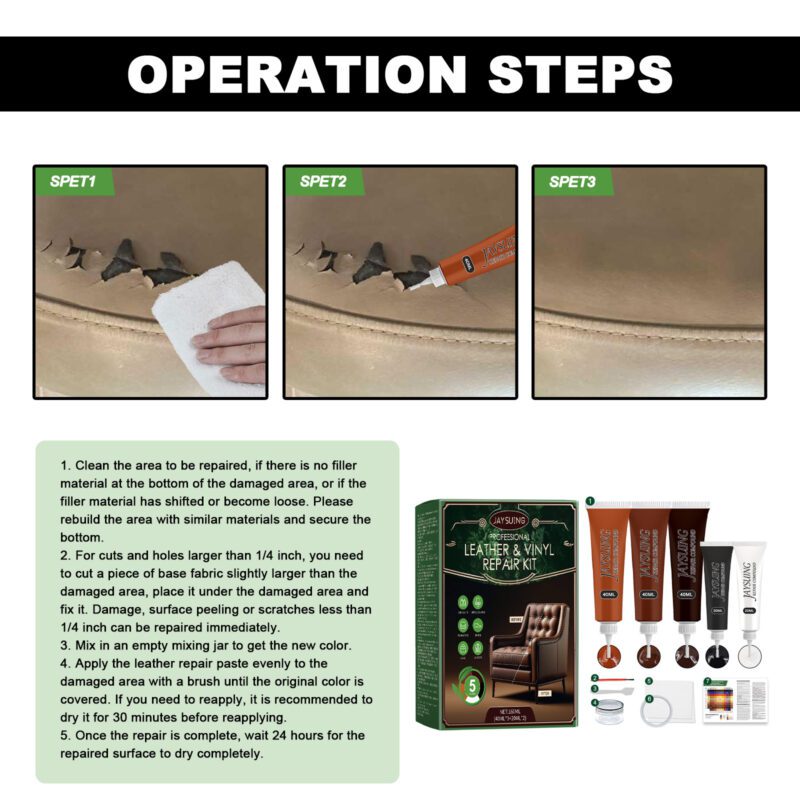 Jaysuing Multi-Purpose Leather Repair Kit: Anti-Cracking Furniture Maintenance, Safe Care - Image 6