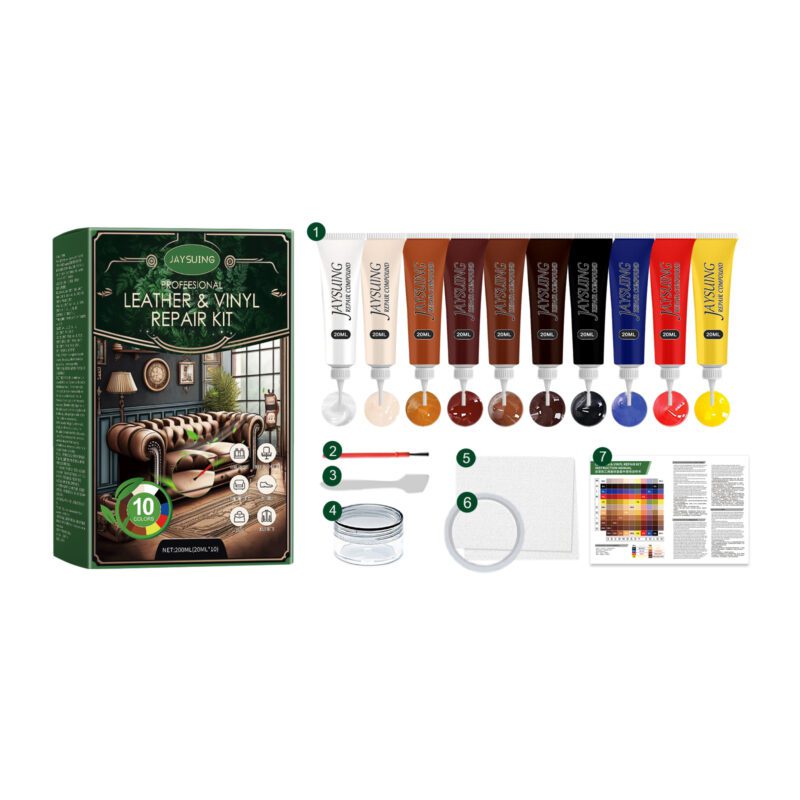 Jaysuing Multi-Purpose Leather Repair Kit – Furniture/Sofa Crack Refurbishment, Long-Lasting