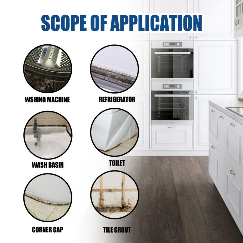 Jaysuing Multi-Purpose Mildew Removal Gel | Kitchen Bathroom Tile Mold Stain Cleaner - Image 3