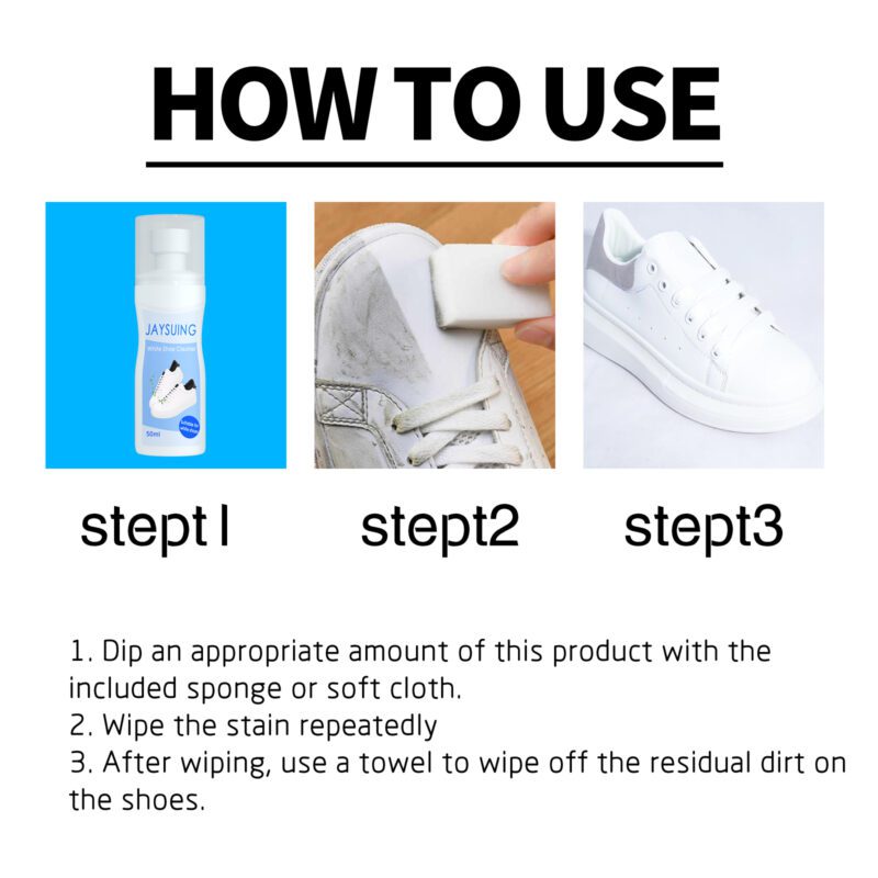 Jaysuing No-Wash White Shoe Cleaner: Portable Whitening, Safe for Surfaces - Image 6