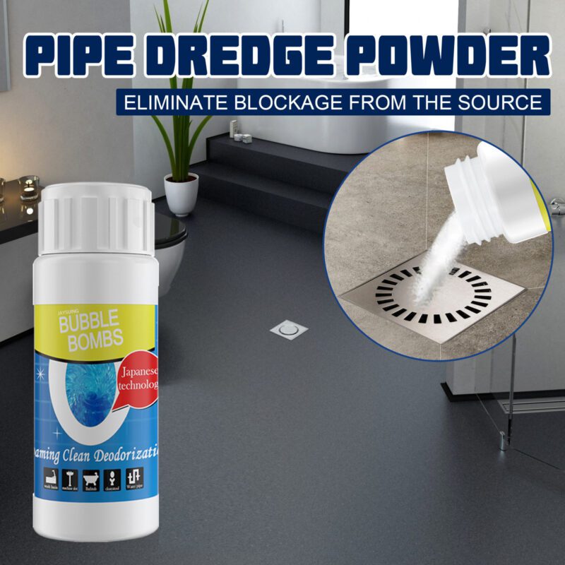 Jaysuing Pipe Dredge Powder: Kitchen Bathroom Clog Remover, Safe Multi-Purpose Drain Cleaner - Image 2